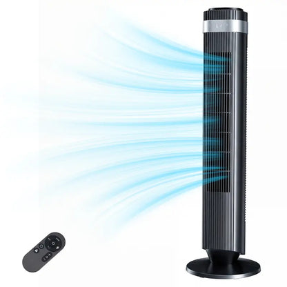 Smart Silent Tower Fan: 28dB Ultra-Quiet, 12H Timer, Bladeless Design & Wide-Angle Cooling