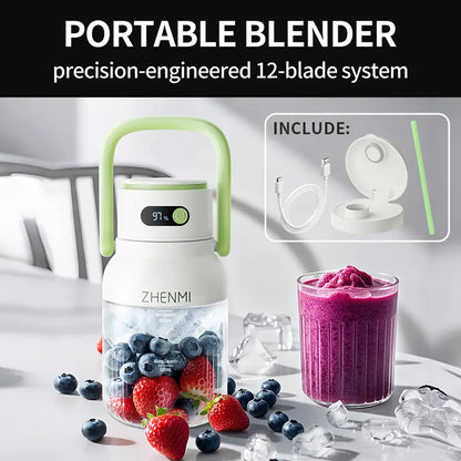 Festive &amp; Fun! Ice-Crushing Cordless Blender - Portable Smoothie &amp; Milkshake Maker for Holidays, Birthdays &amp; Healthy Lifestyles