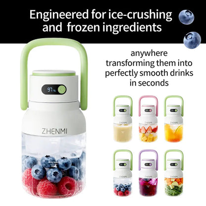 Festive &amp; Fun! Ice-Crushing Cordless Blender - Portable Smoothie &amp; Milkshake Maker for Holidays, Birthdays &amp; Healthy Lifestyles
