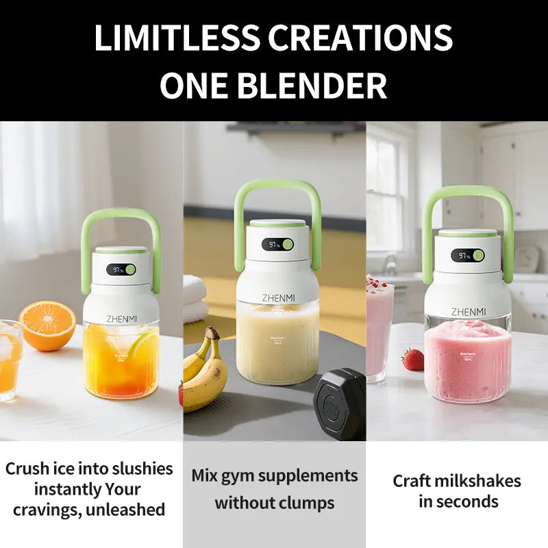 Festive &amp; Fun! Ice-Crushing Cordless Blender - Portable Smoothie &amp; Milkshake Maker for Holidays, Birthdays &amp; Healthy Lifestyles