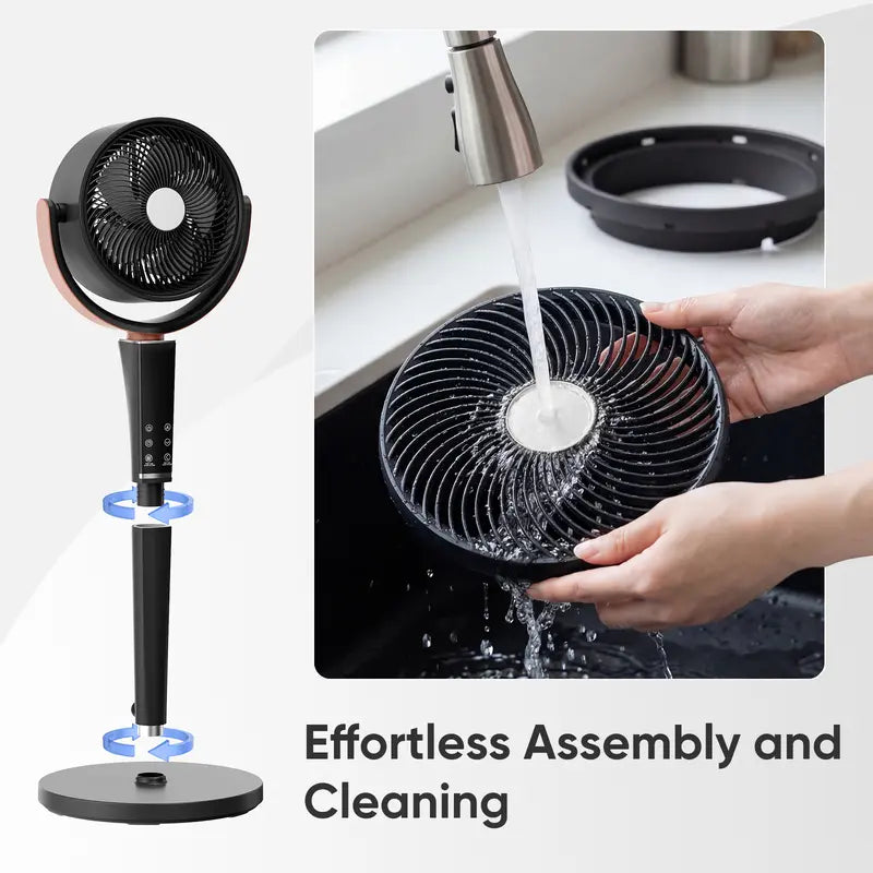Quiet Bedroom Fan | 15 Speed Settings | 120° Oscillation | LED Light | DC Motor | Buy 2 for Popular Choice, Buy 3 for the Best Deal