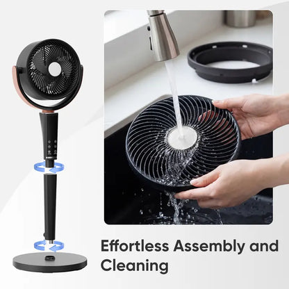 Quiet Bedroom Fan | 15 Speed Settings | 120° Oscillation | LED Light | DC Motor | Buy 2 for Popular Choice, Buy 3 for the Best Deal