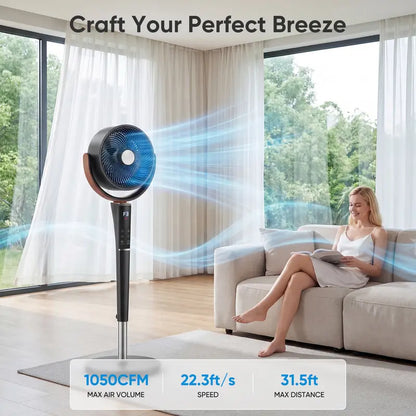 Quiet Bedroom Fan | 15 Speed Settings | 120° Oscillation | LED Light | DC Motor | Buy 2 for Popular Choice, Buy 3 for the Best Deal