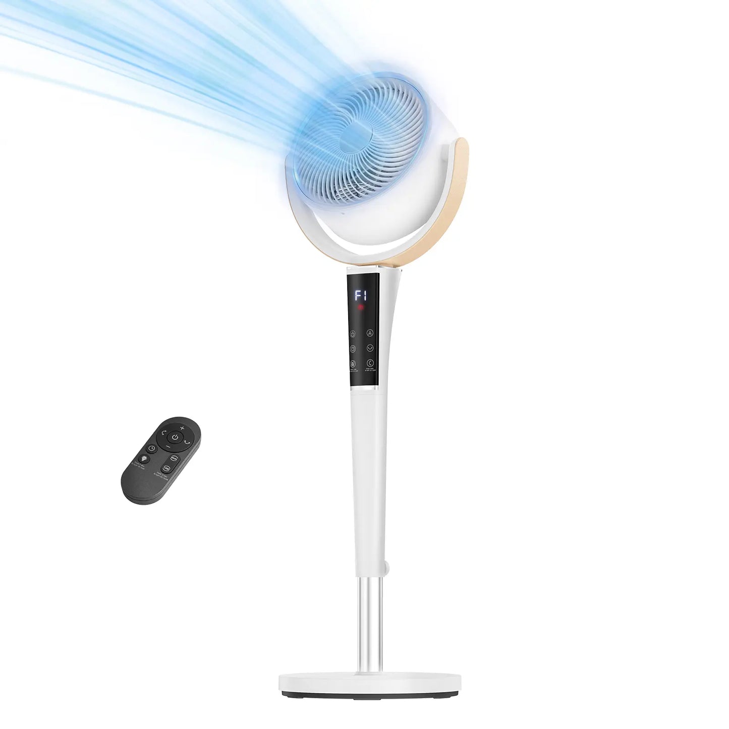 Quiet Bedroom Fan | 15 Speed Settings | 120° Oscillation | LED Light | DC Motor | Buy 2 for Popular Choice, Buy 3 for the Best Deal