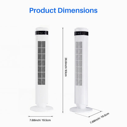 Smart Silent Tower Fan: 28dB Ultra-Quiet, 12H Timer, Bladeless Design & Wide-Angle Cooling